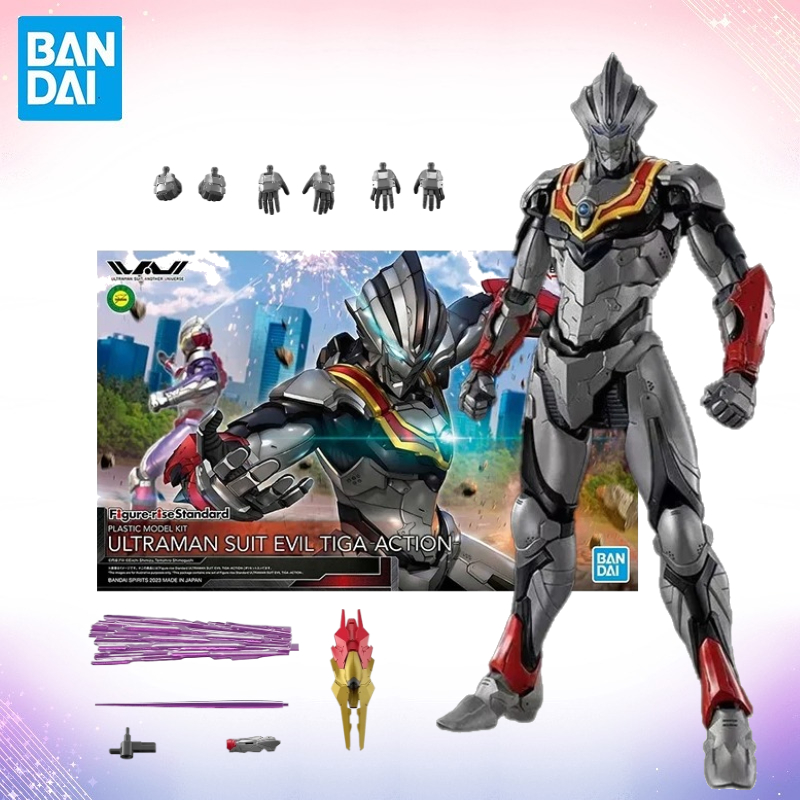 Model Kit Ultraman Tiga - Figura de Acción Original de Bandai