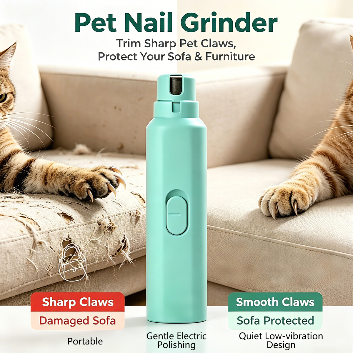 Model Kit Clipper - Cortauñas Eléctrico para Mascotas, Cuidado de