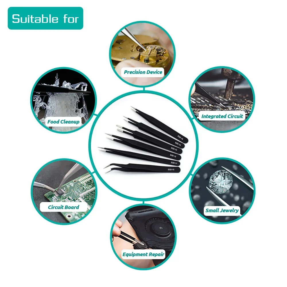 Juego de 6 Pinzas de Precisión - Model Kit Tweezers reseña y precio